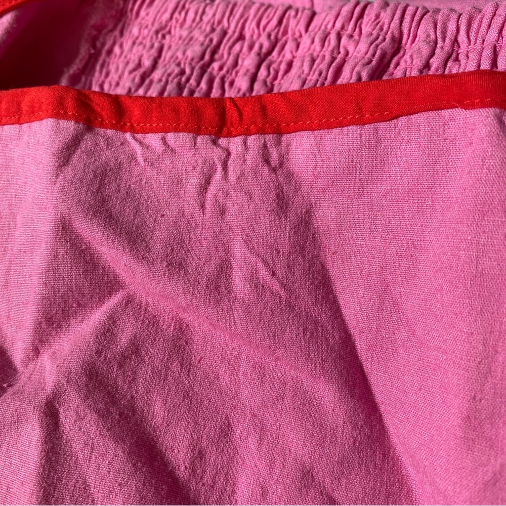 Anthropologie The Dafni Cutout Linen Midi Dress by Maeve size MP PM  pink new - Picture 3 of 4